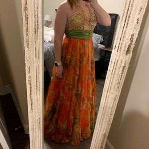 Sequins and chiffon prom dress